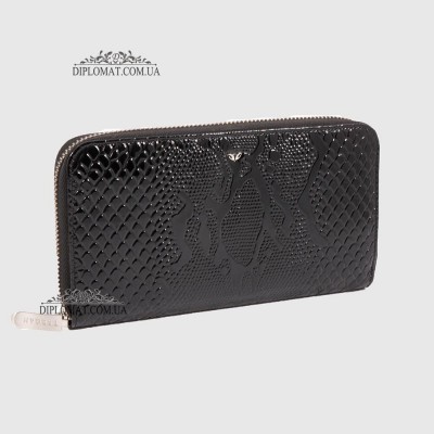 Кошелек-клатч кожаный на молнии TERGAN 5734 SIYAH RUGAN