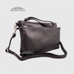 Сумка-Клатч женская EMANUELA FERRETTI 1512 На два отделения на металлической молнии  BLACK floater Черный