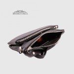 Сумка-Клатч женская EMANUELA FERRETTI 1512 На два отделения на металлической молнии  BLACK floater Черный