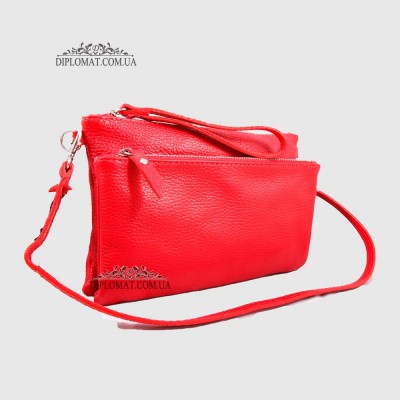 Сумка-Клатч женская EMANUELA FERRETTI 1512 На два отделения на металлической молнии RED floater