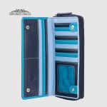 Кошелек женский кожаный VISCONTI RB55 Honolulu c RFID  Blue Multi  Голубой Мультиколор