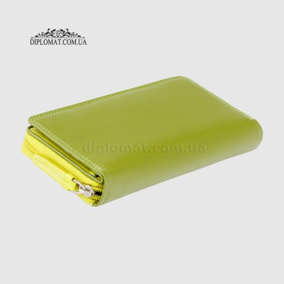Кошелек женский кожаный VISCONTI RB55 Honolulu c RFID Lime Multi