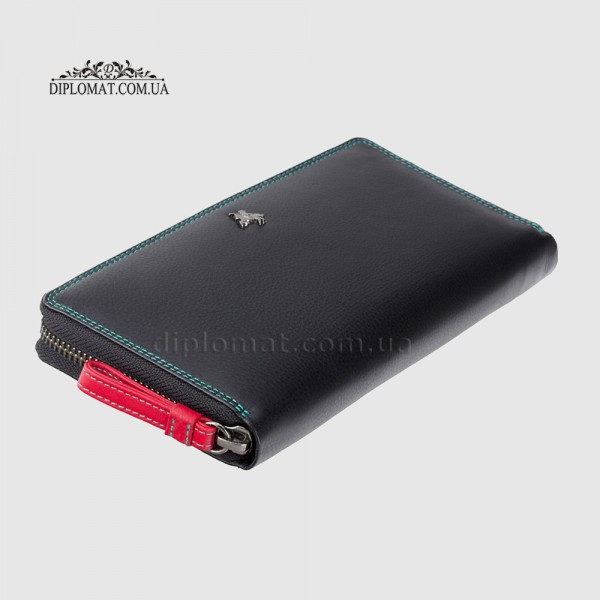 Кошелек женский на молнии VISCONTI SP33 Iris c RFID Black Multi