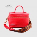 Сумка-Сундучок EMANUELA FERRETTI 6721 Женская Кожаная  RED floater Красный/Розовый