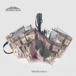Зонт Lucky Elephants OP-085 Женский Полуавтомат Ручка прямая, прорезиненная Купол Понж 4 Pongee 
