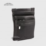 Сумка мужская из натуральной кожи Компактная с откидным планшетом KARYA 0528  45 Черный