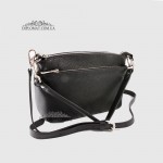 Сумка Женская BELLINI Ambra Кожаная Кросс боди на триотделения на молнии  BLACK floater Черный