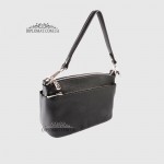 Сумка Женская BELLINI Ambra Кожаная Кросс боди на триотделения на молнии  BLACK floater Черный