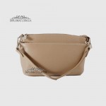 Сумка Женская BELLINI Ambra Кожаная Кросс боди на триотделения на молнии  DARK BEJ floater Темно Бежевый 