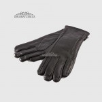 Перчатки женские VOGUE GLOVES K230 Кожаные Подкладка флис Черные LAMB BLACK Размер 7,5  Черный