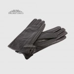 Перчатки женские VOGUE GLOVES K230 Кожаные Подкладка флис Черные LAMB BLACK Размер 8  Черный