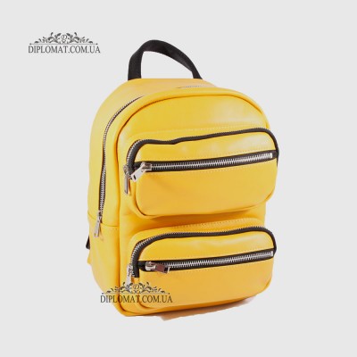 Рюкзак женский VALIENTE 1067 с двумя накладными карманами PRADA Yellow