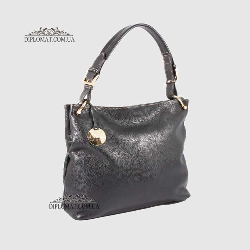 Сумка Женская На плечо Кожаная BELLINI Brolio 8696  BLACK floater Черный