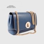 Клатч женский BELLINI Meleto Кожаный с металической цепочкой цвета золота NAVY BLUE floater Синий