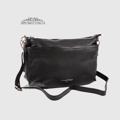 Сумка Женская EMANUELA FERRETTI 85147 Кожаная Средняя Через плечо BLACK floater