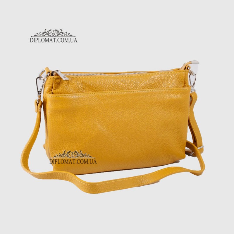 Сумка Женская EMANUELA FERRETTI 85147 Кожаная Средняя Через плечо  YELLOW FLOATER Желтый