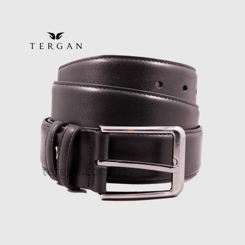 Ремень для джинс TERGAN 0305 кожаный  SIYAH RUSTIC Черный