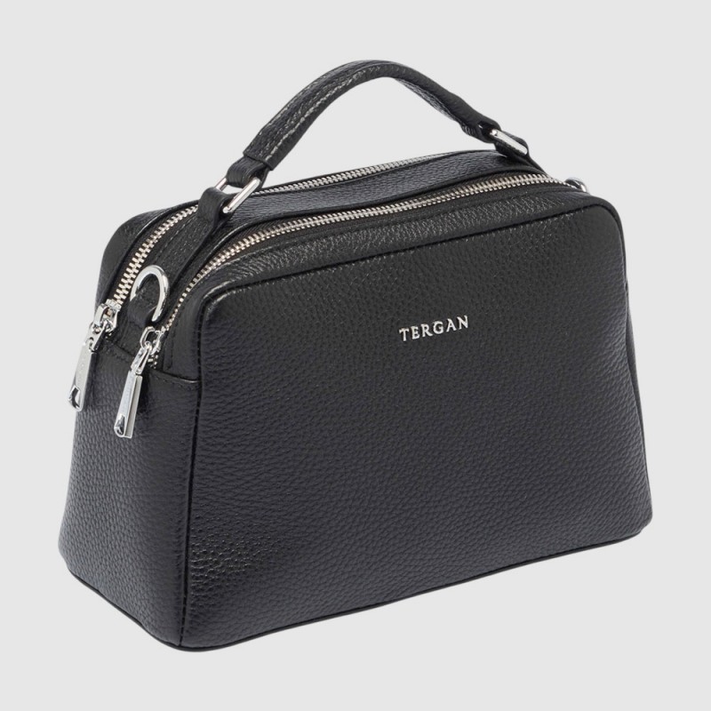 Женская кожаная сумка TERGAN 80380 SIYAH FLOATER — Чёрная