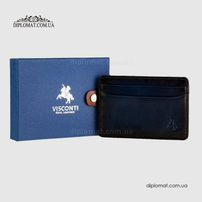 Картхолдер для карточек и ID документов VISCONTI AT54 Кожаный Burnish Blue