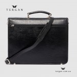 Мужской кожаный портфель с двумя замками и с двумя отделениями TERGAN 22775  SIYAH BRIC 