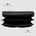 Мужской кожаный портфель с двумя замками и с двумя отделениями TERGAN 22775  SIYAH BRIC 