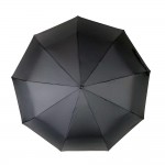 Зонт Полуавтомат Три Слона 34070  Pongee BLACK с прорезиненной ручкой  Черный