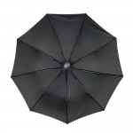 Зонт Полуавтомат Три Слона 34070  Pongee BLACK с прорезиненной ручкой  Черный