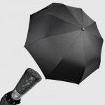 Зонт Полуавтомат Три Слона 34074  Pongee BLACK Черный