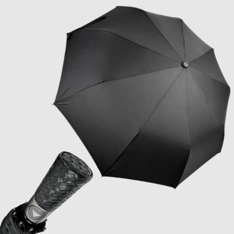 Зонт Полуавтомат Три Слона 34074  Pongee BLACK Черный