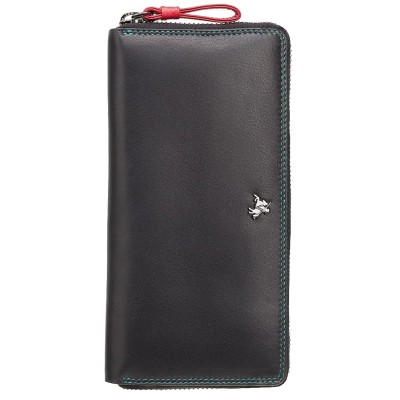 Кошелек женский на молнии VISCONTI SP79 Violet c RFID Black Multi