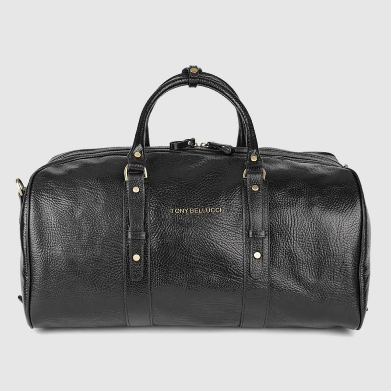 Сумка дорожная кожаная TONY BELLUCCI T-5250 с ремнем через плечо  893 BLACK 
