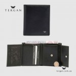 Портмоне мужское TERGAN 1408 кожаное с отделением для монет и карточек  SIYAH RUSTIC Черное  Черный