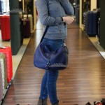 Сумка На плечо Женская  Кожаная Средняя BELLINI Cetina V0042  NAVY BLUE floater Синий