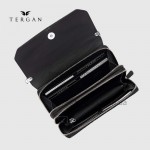 Клатч женский TERGAN 79671 Кожаный на два отделения на молнии SIYAH PITON/SIYAH ARSEL Черный