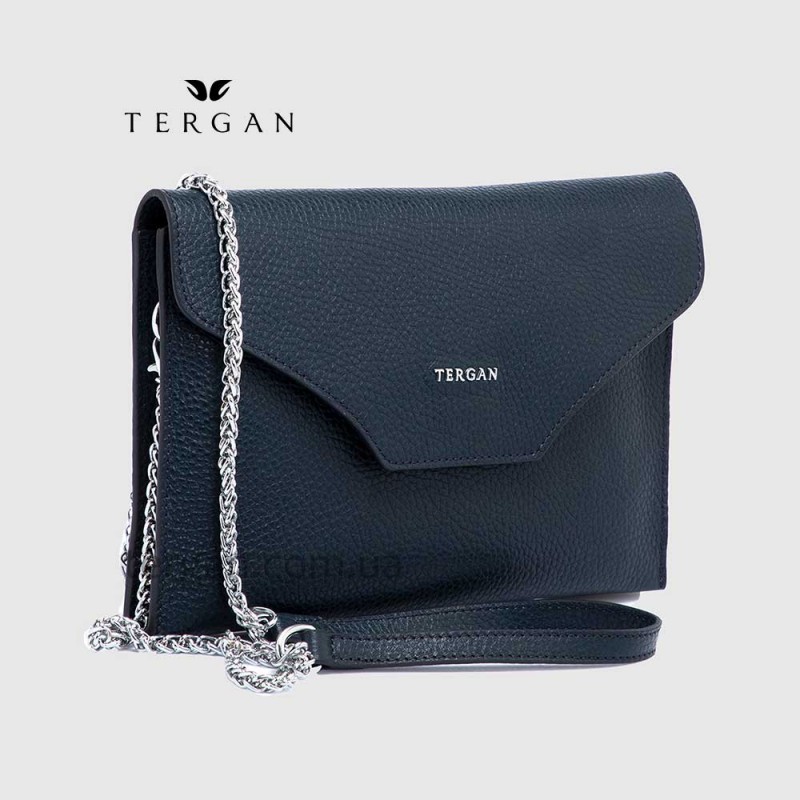 Клатч женский TERGAN 79475 Конвертом Кожаный На цепочке LACIVERT FLOATER Синий