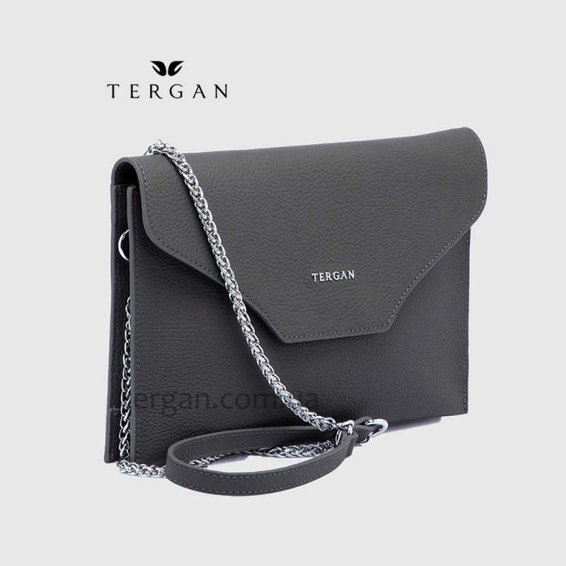 Клатч женский TERGAN 79475 Конвертом Кожаный На цепочке GRI FLOATER Чр