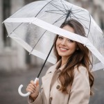 Зонт женский трость Fulton L041 White Birdcage-1 Прозрачный с белым