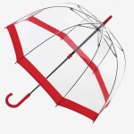 Зонт женский трость Fulton L041 Red Birdcage-1 Прозрачный с красным