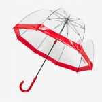 Зонт женский трость Fulton L041 Red Birdcage-1 Прозрачный с красным