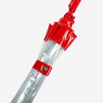 Зонт женский трость Fulton L041 Red Birdcage-1 Прозрачный с красным