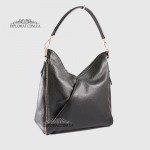 Сумка Женская BELLINI LC627G Кожаная На плечо С декоративными боковыми молниями  BLACK floater Черный