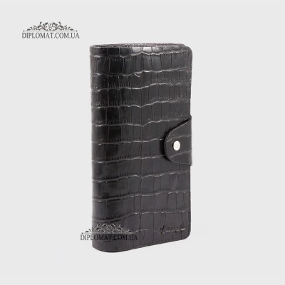 Тревел кейс KARYA 1122 на кнопке на 20 кредитных карт 53 Black Croco