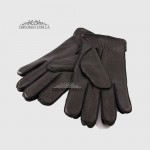 Перчатки мужские MFK Gloves M234 Кожа оленя Три декоративные строчки Подкладка флис Черные DEER BLACK Размер 9  Черный