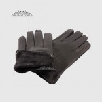 Перчатки мужские MFK Gloves M234 Кожа оленя Три декоративные строчки Подкладка флис Черные DEER BLACK Размер 10,5  Черный