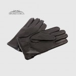 Перчатки мужские MFK Gloves M234 Кожа оленя Три декоративные строчки Подкладка флис Черные DEER BLACK Размер 10,5  Черный