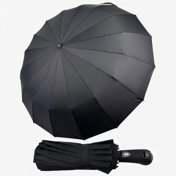 Зонт автомат Три Слона N7566 на 16 спиц Polyester BLACK
