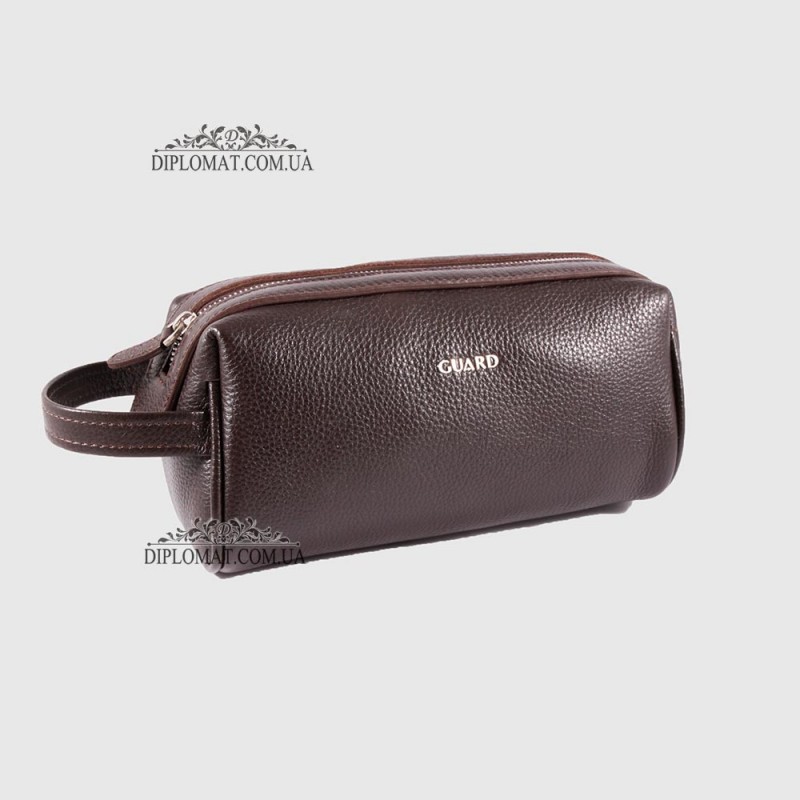 Несессер кожаный Дорожная мужская косметичка GUARD 1792  KAHVE FLOATER Коричневый Коричневый