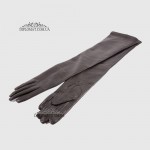 Перчатки женские Кожа Ягненок Длинные 55 см Подкладка Шелк HARMON 2097 Черный SMOOTH BLACK  6 Черный