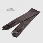 Перчатки женские Кожа Ягненок Длинные 55 см Подкладка Шелк HARMON 2097 Черный SMOOTH BLACK  6 Черный