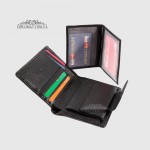 Кошелек женский CANPELLINI 967 Кожаный Среднего размера На кнопке 7 BLACK FLOATER Черный  Черный